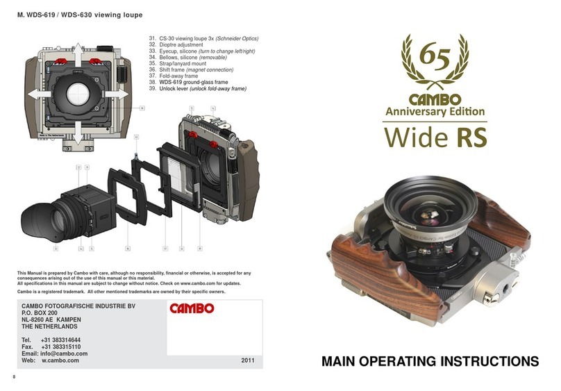 Cambo WDS-619 Operating instructions Cambo WDS-619 Operating instructions