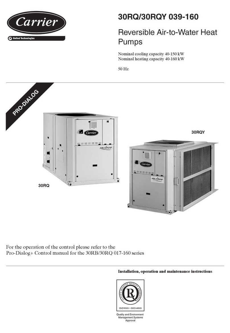 Carrier 30RQ 039 Series Installation, operation and maintenance instructions