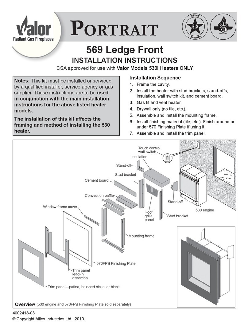 Valor Portrait 569 Ledge Front User manual