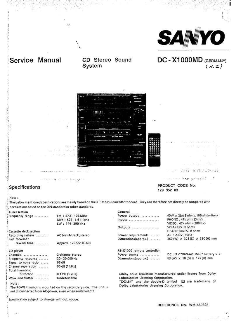 Sanyo DC -X1000MD User manual