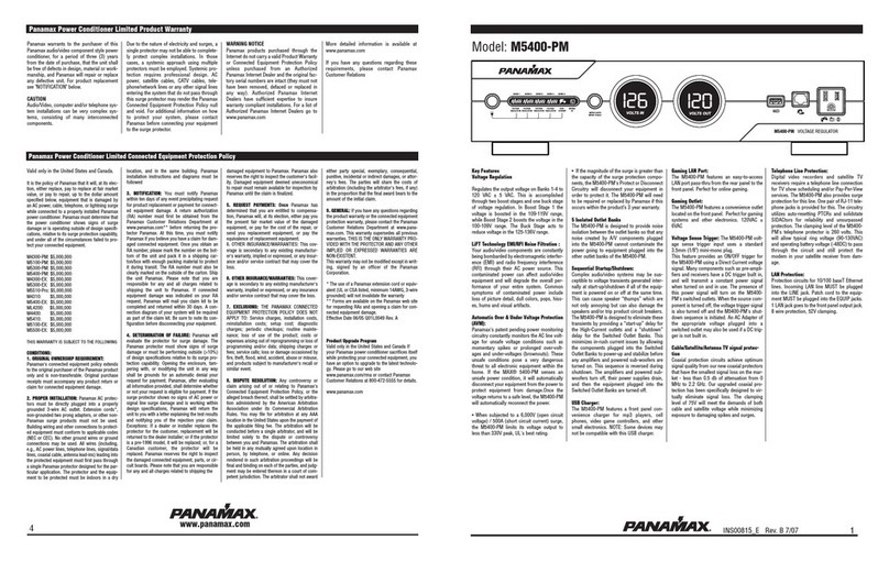 Panamax M5400-PM instruction manual