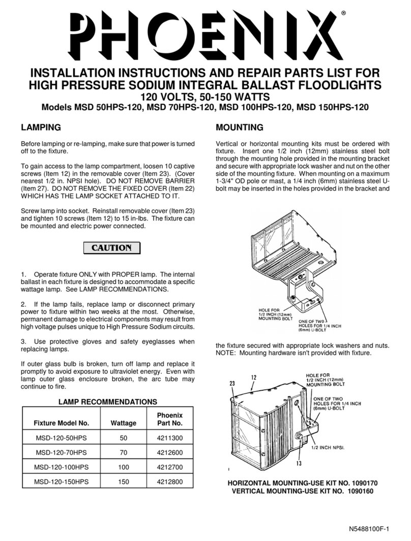 Phoenix MSD 50HPS-120 Installation instructions and parts list