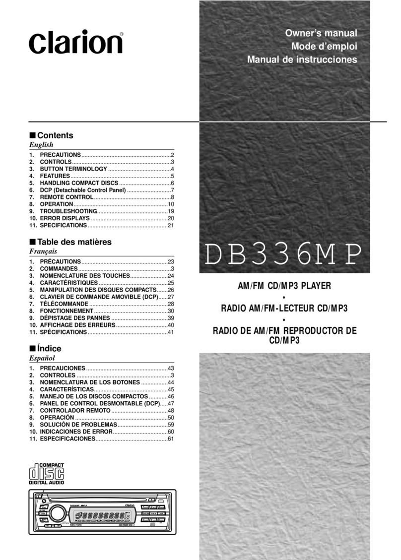 Clarion DB336MP User manual