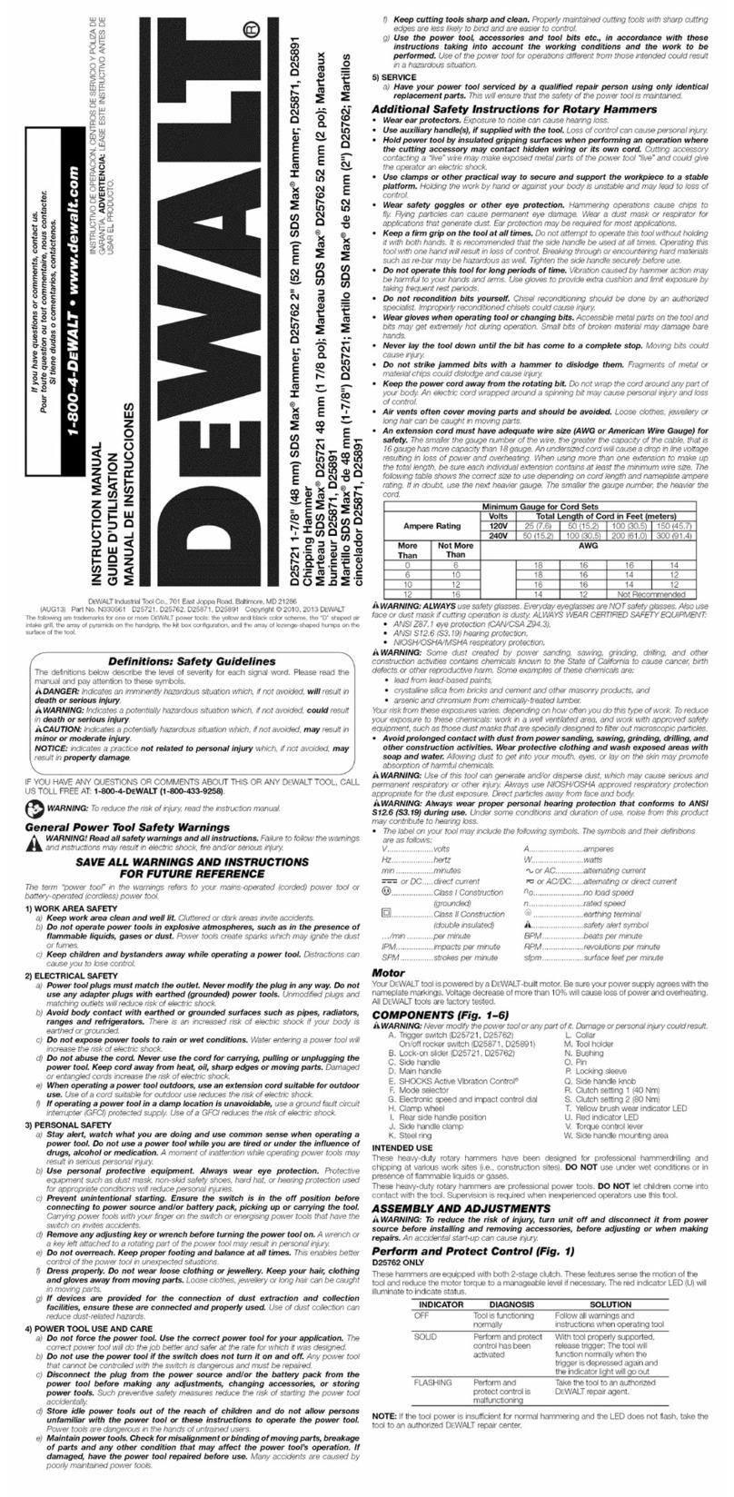 DeWalt D25762 User manual DeWalt D25762 User manual