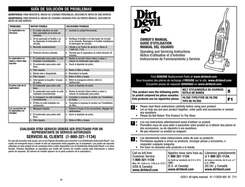 Dirt Devil M085835 User manual