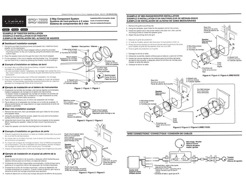 Clarion SRQ1722S Installation/wire connection guide