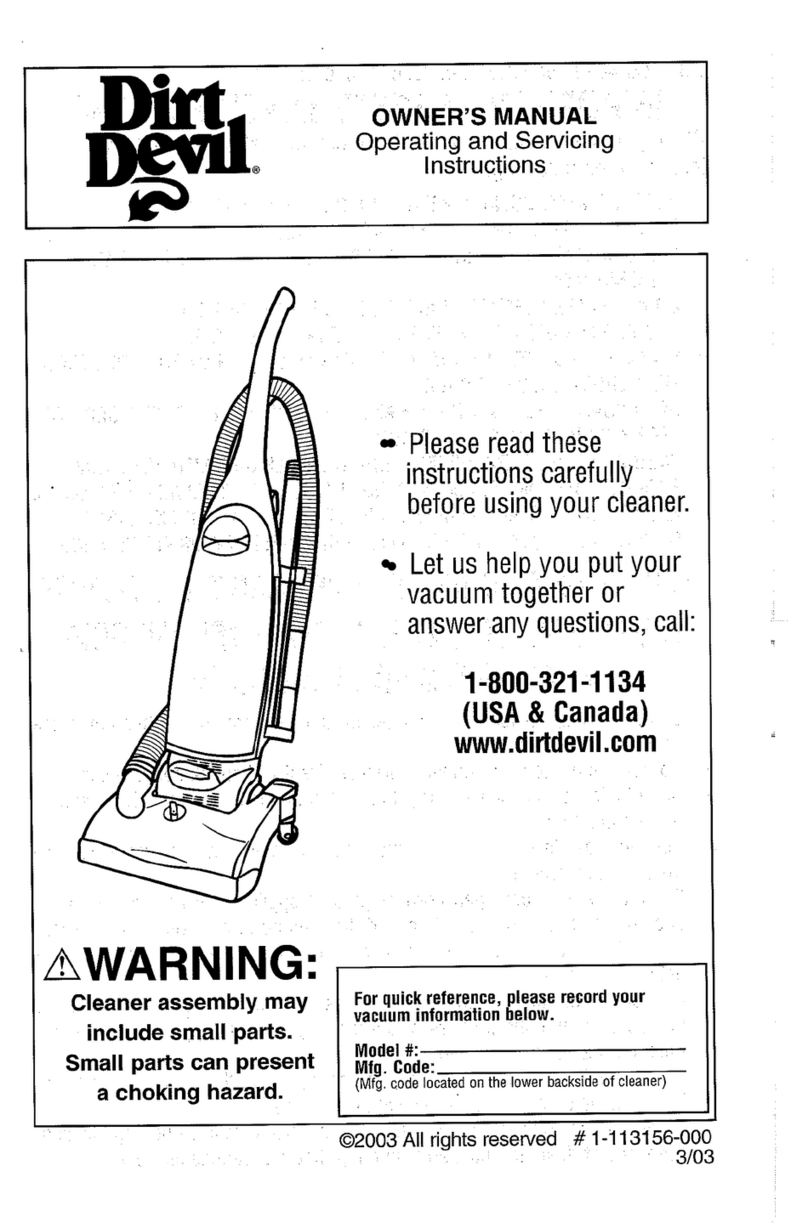Dirt Devil M085700CAB owner's manual