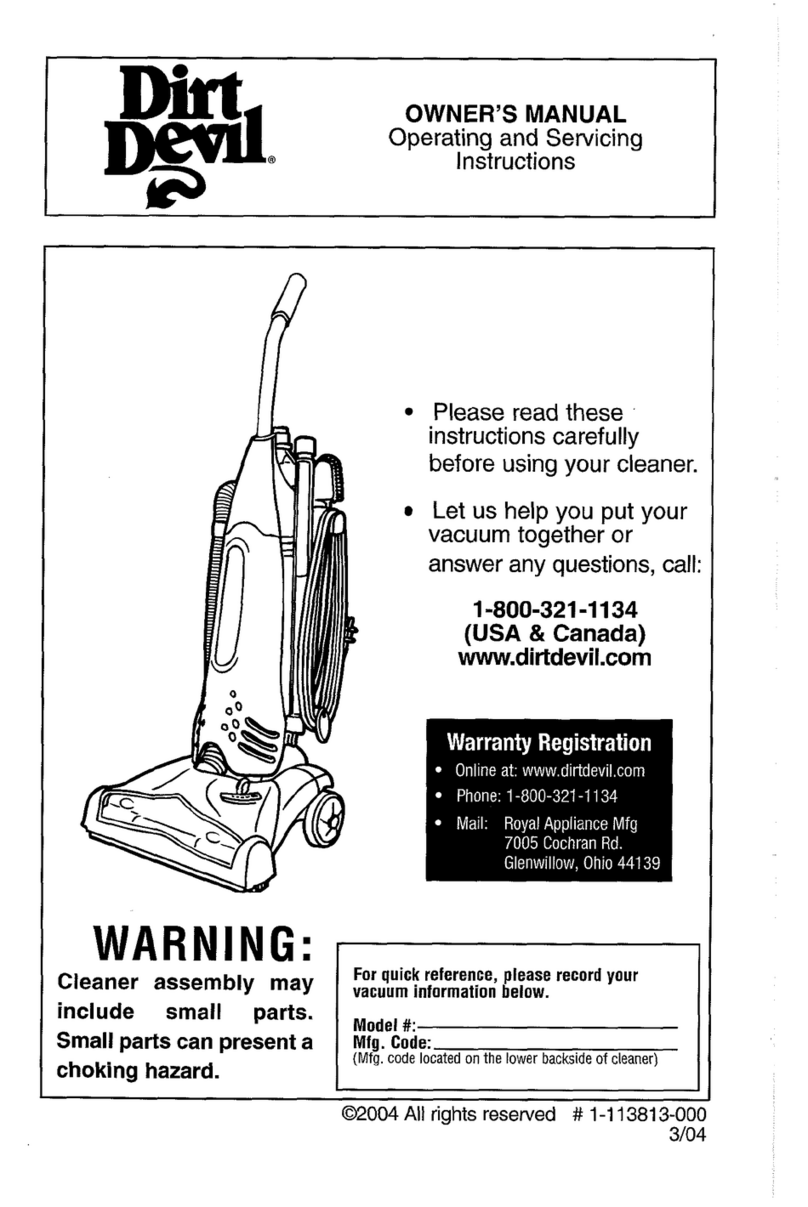 Dirt Devil M091600 User manual Dirt Devil M091600 User manual