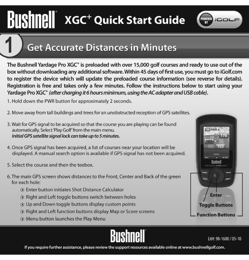 Bushnell XGC+ quick start guide