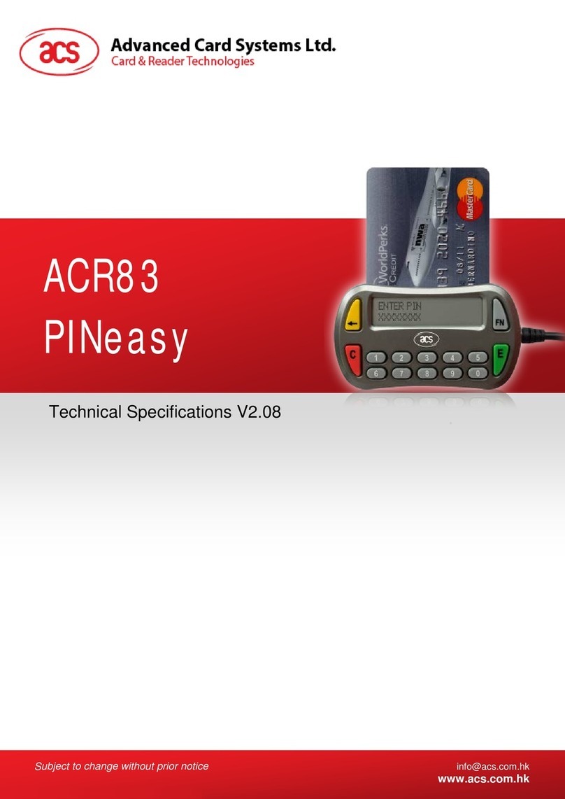 Advanced Card ACR83 PINeasy User manual Advanced Card ACR83 PINeasy User manual
