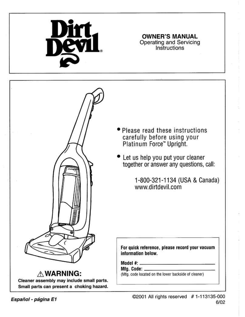 Dirt Devil M091200 User manual