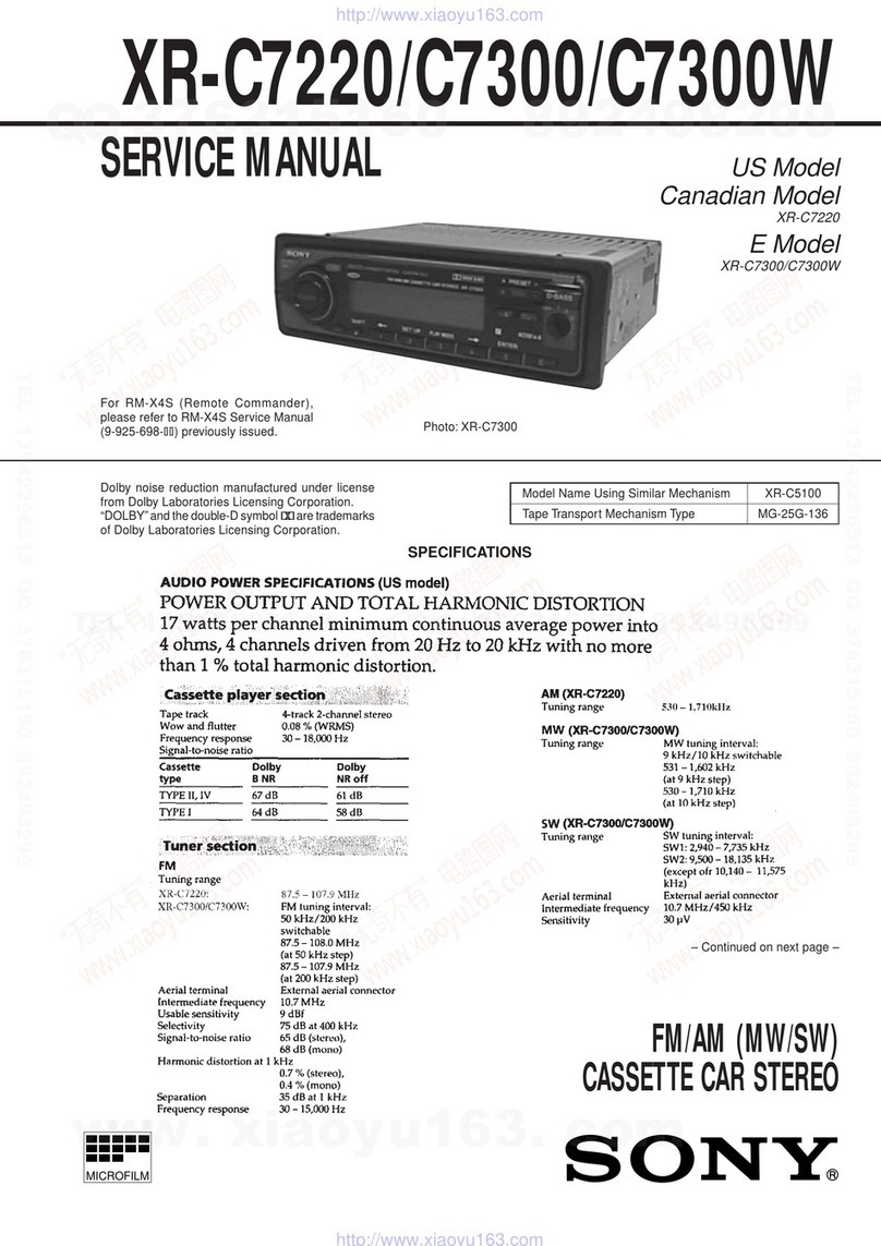 Sony XR-C7220 User manual Sony XR-C7220 User manual
