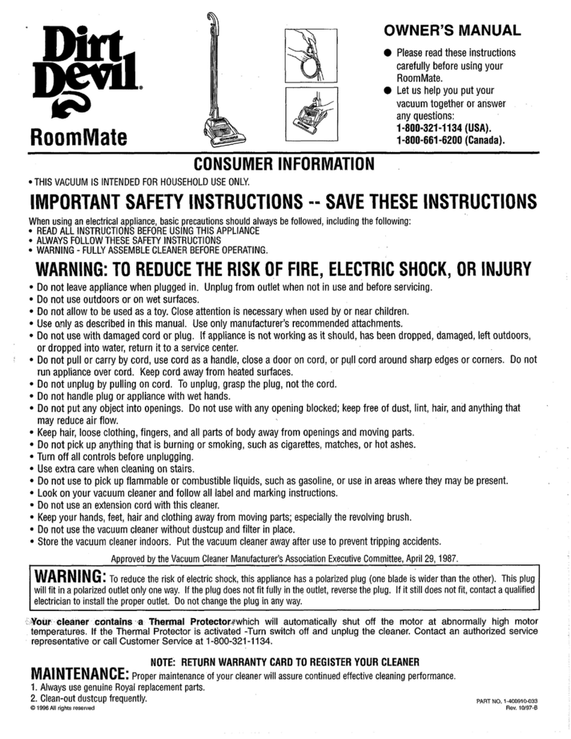 Dirt Devil R084015 User manual Dirt Devil R084015 User manual