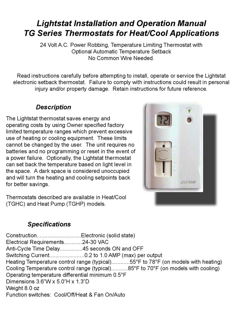 Lightstat TG Series Installation and operation manual