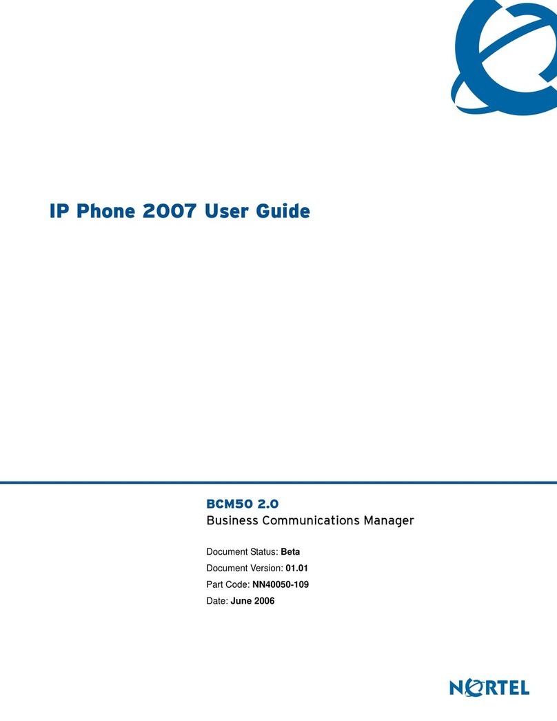 Nortel IP Phone 2007 User manual Nortel IP Phone 2007 User manual
