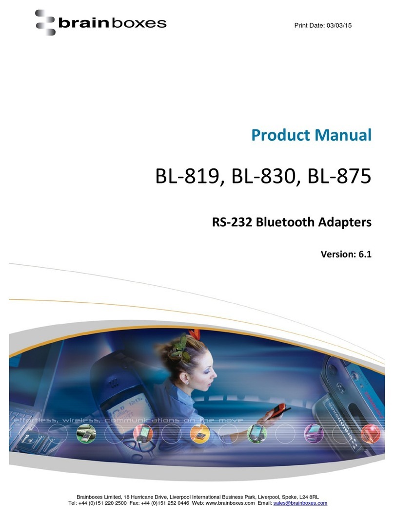 Brainboxes Bluetooth Adapter BL-819 product manual