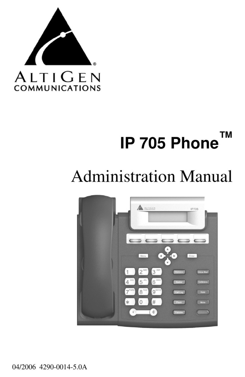 Altigen IP 705 Administration manual