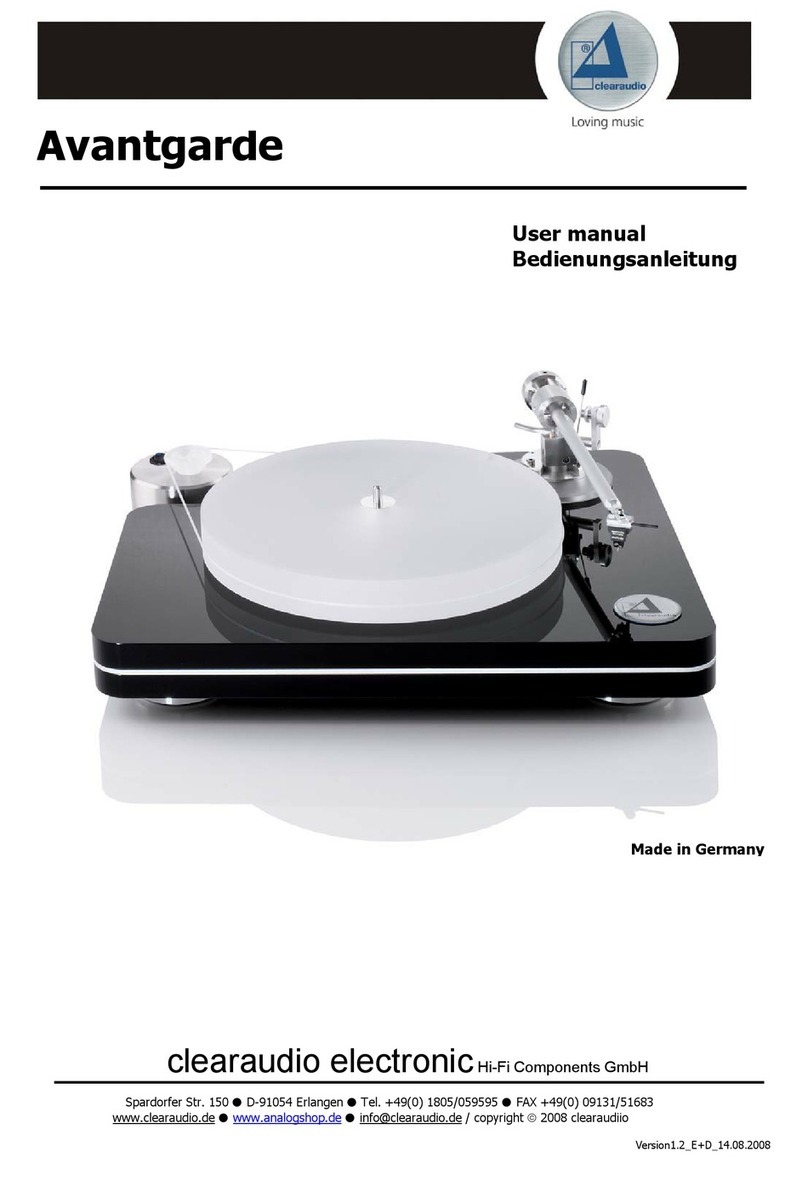 Clearaudio Avantgarde user manual