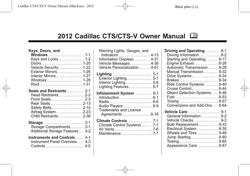 Cadillac CTS 2012 User manual