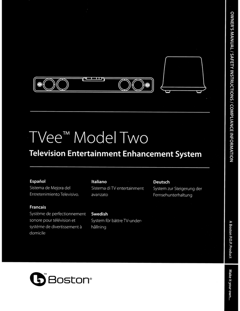 Boston Tvee Two Owner's manual/safety instructions/compliance information