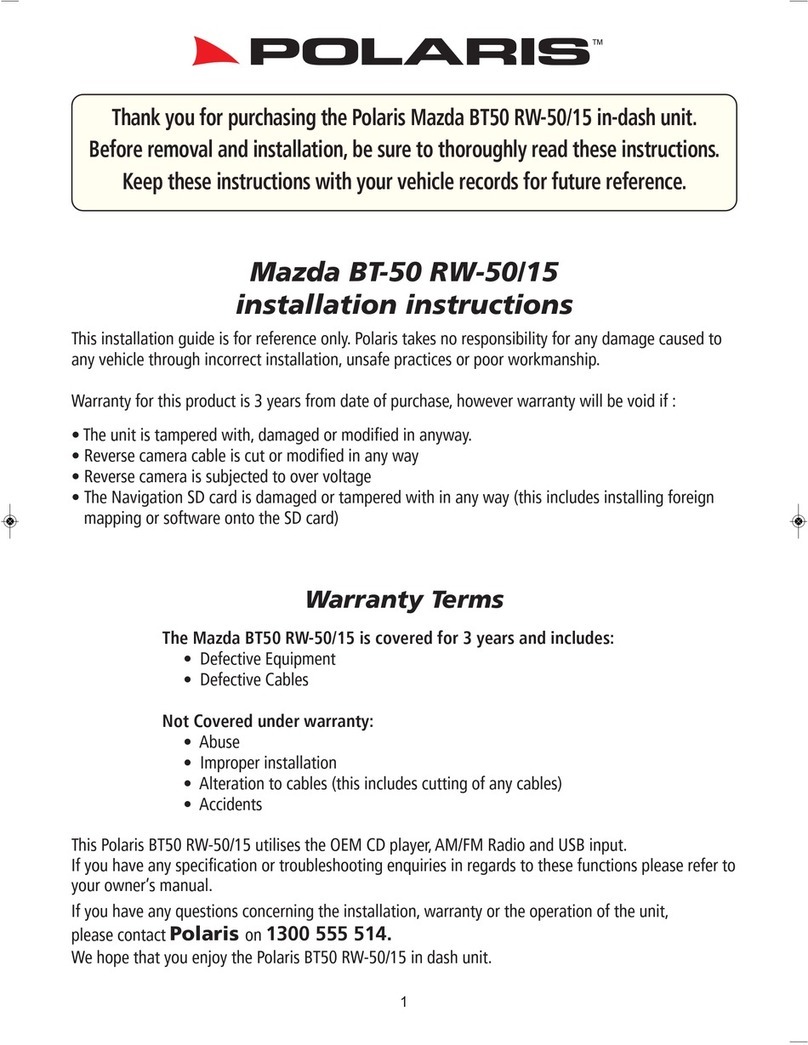 Polaris Mazda BT50 RW-50/15 User manual