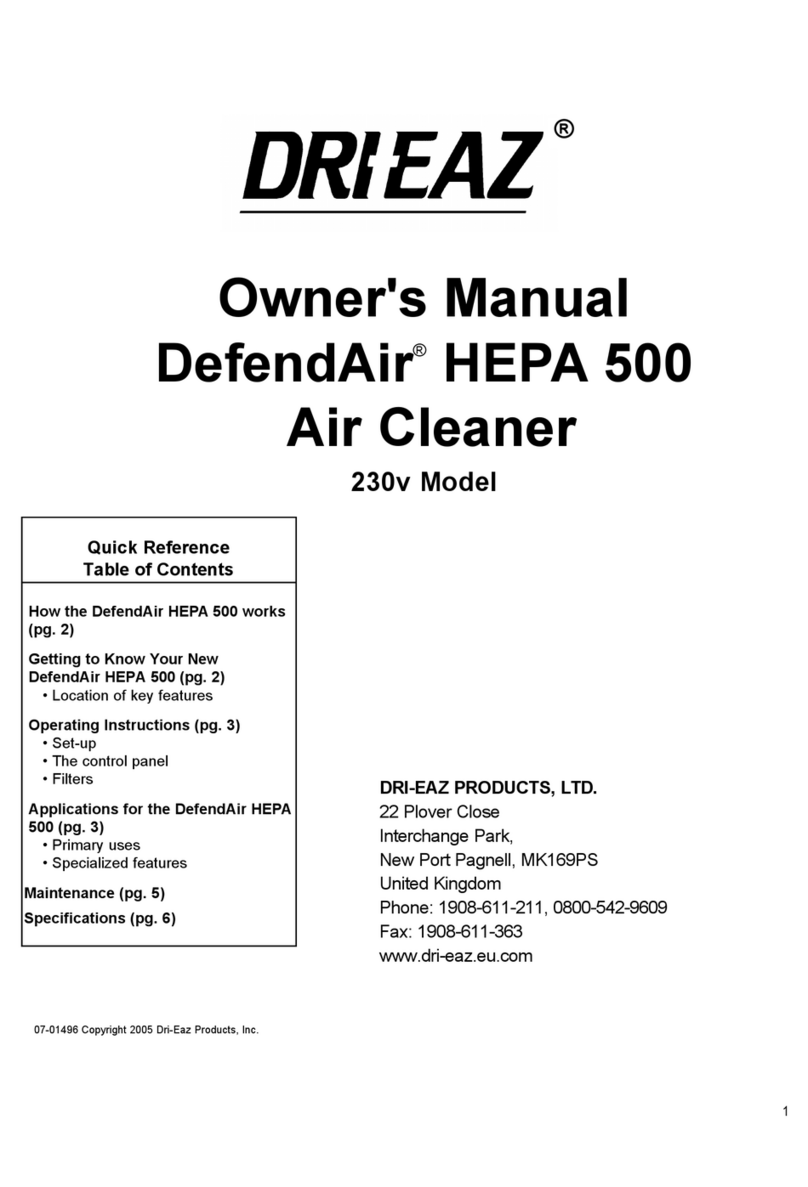 Drieaz DefendAir HEPA 500 owner's manual