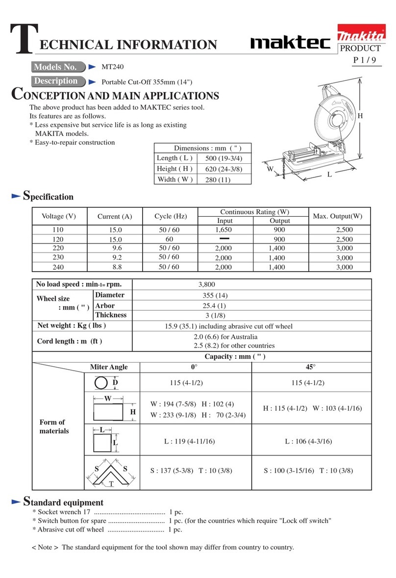 Maktec MT240 technical information