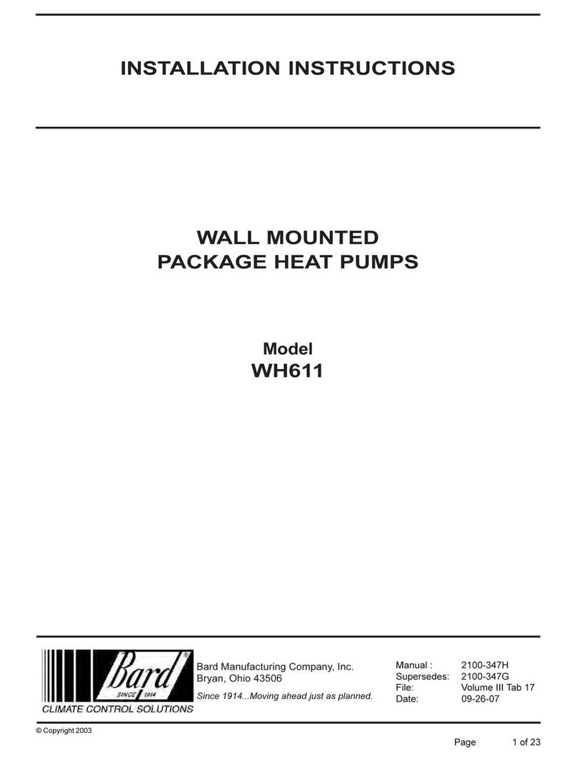 Bard WH611 installation instructions