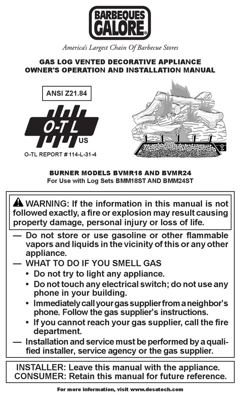 Barbeques Galore BVMR18 Owner's operating & installation manual