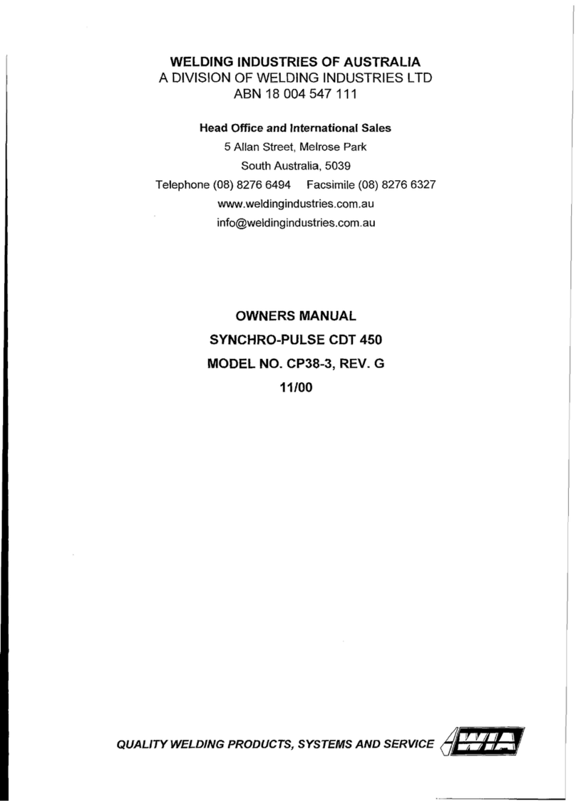 WELDING INDUSTRIES Synchro-Pulse CDT 450 CP38-3 owner's manual