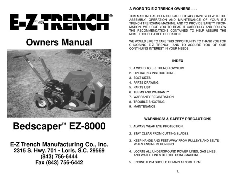 E-Z Trench Bedscaper EZ-8000 owner's manual