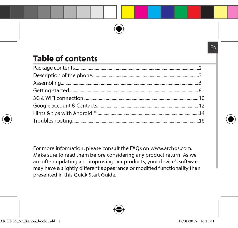 Archos 62 Xenon User manual Archos 62 Xenon User manual