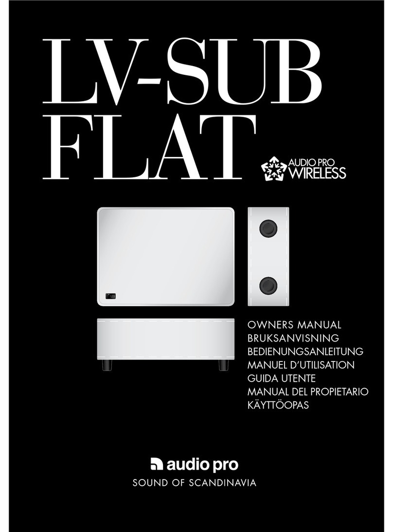 Audio Pro LV SUB Flat owner's manual