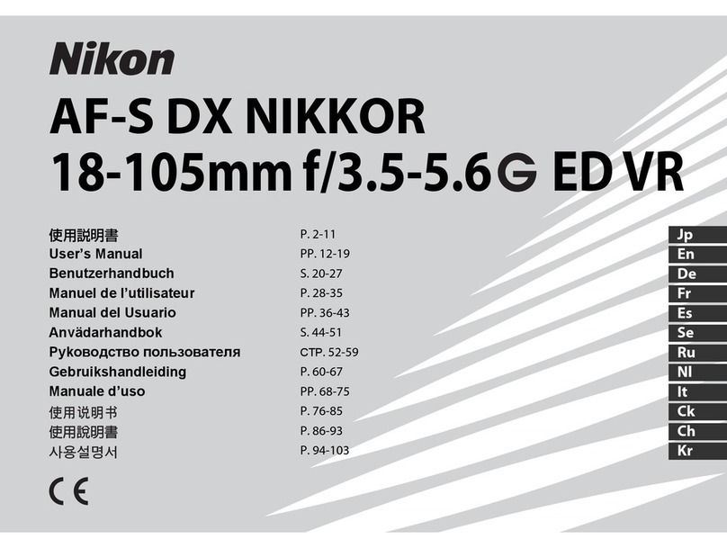 Nikon AF-S DX NIKKOR 18-105mm f/3.5-5.6 ED VR User manual