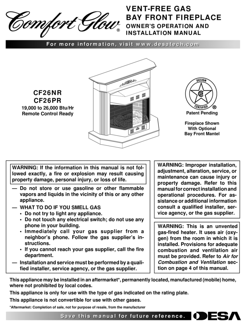 Comfort Glow CF26NR OWNER'S OPERATION AND INSTALLATION MANUAL