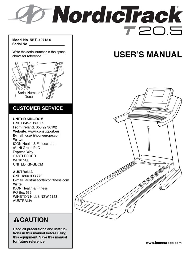 NordicTrack T 20.5 NETL19713.0 User manual
