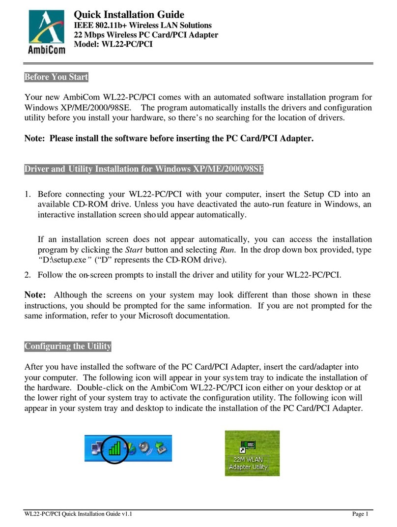AmbiCom WL22-PC Quick installation guide