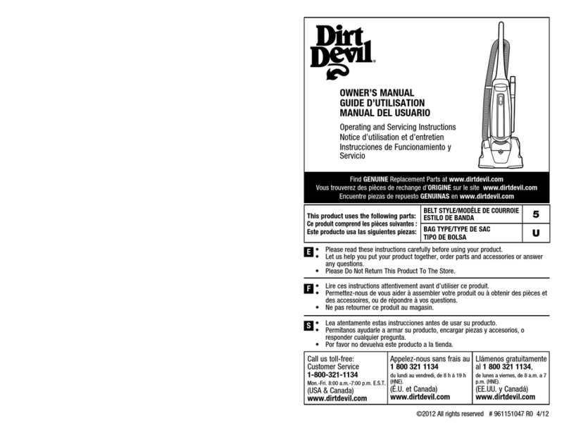Dirt Devil UD30010 owner's manual