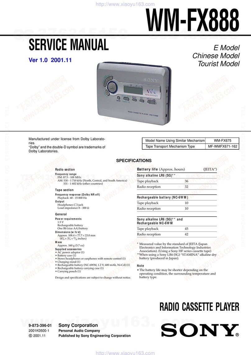 Sony Walkman WM-FX888 Service manual