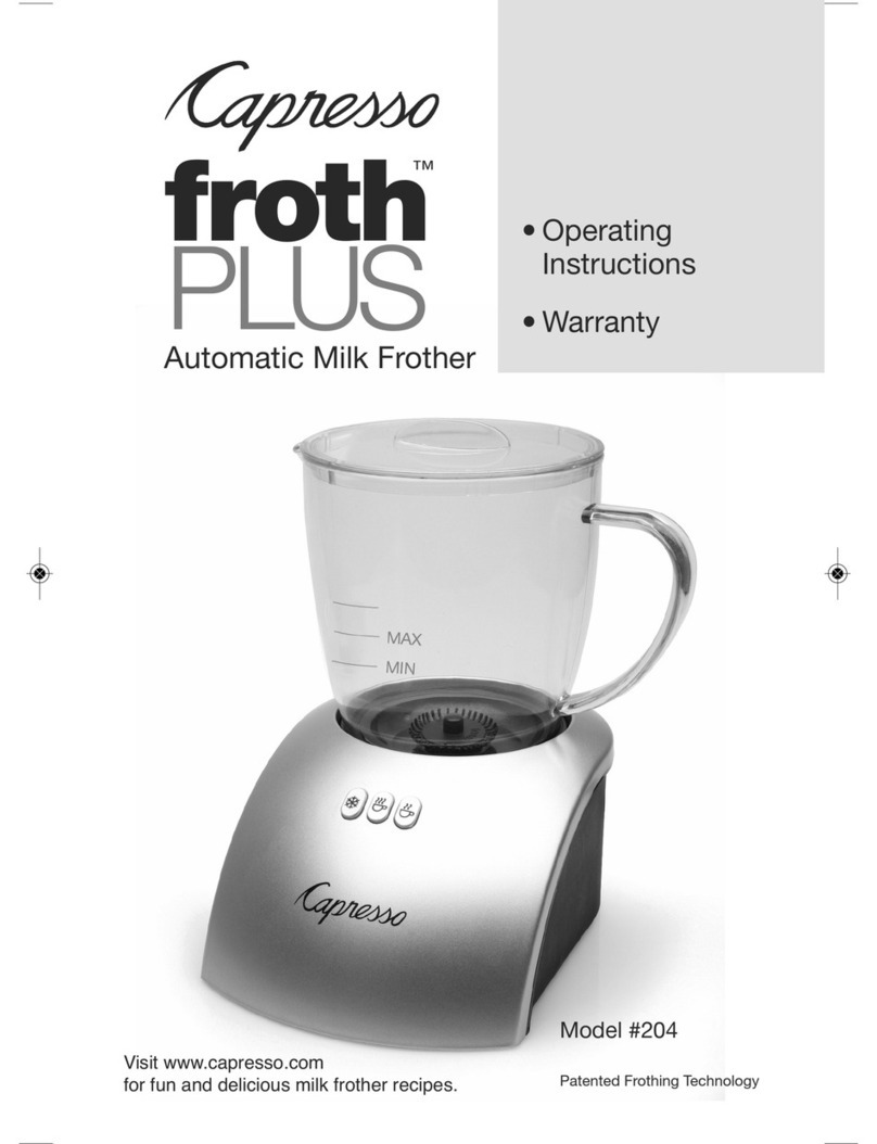 Capresso froth Plus 204 operating instructions
