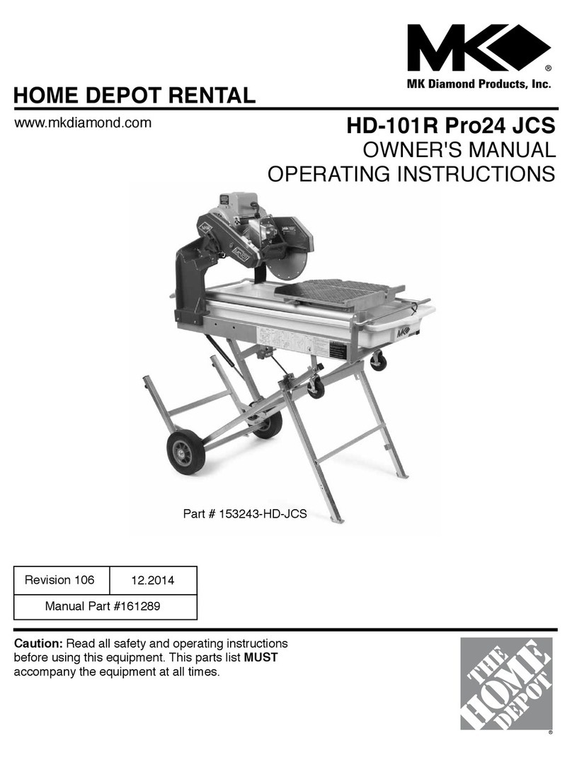 MK Diamond Products HD-101R Pro24 JCS Owner's Manual and Operating Instructions MK Diamond Products HD-101R Pro24 JCS Owner's Manual and Operating Instructions