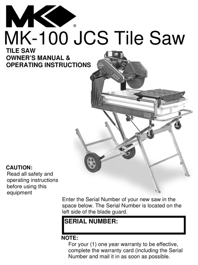 MK Diamond Products MK-100 JCS Owner's manual & operating instructions