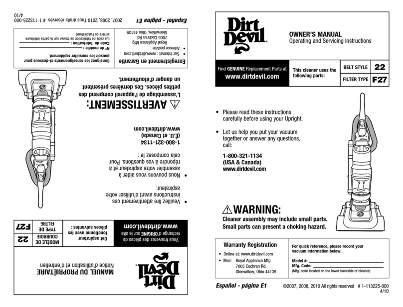 Dirt Devil M140000 User manual