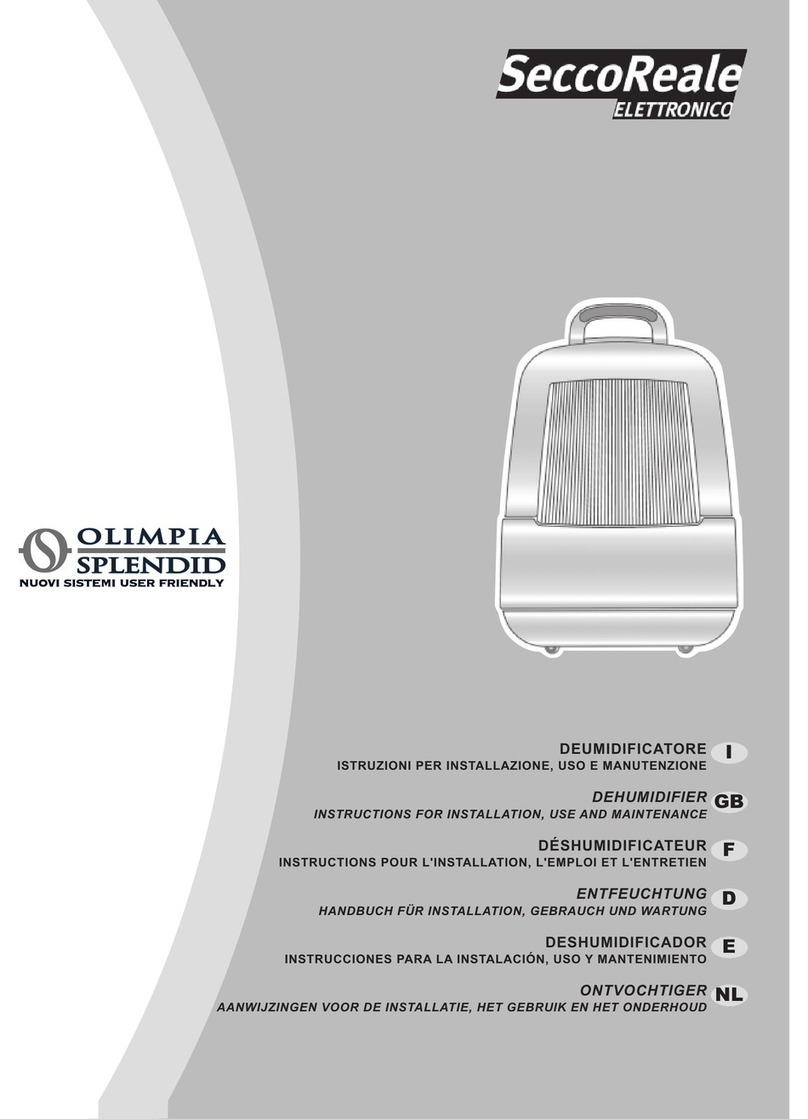 Olimpia splendid SeccoReale Elettronico Instructions for installation, use and maintenance Olimpia splendid SeccoReale Elettronico Instructions for installation, use and maintenance