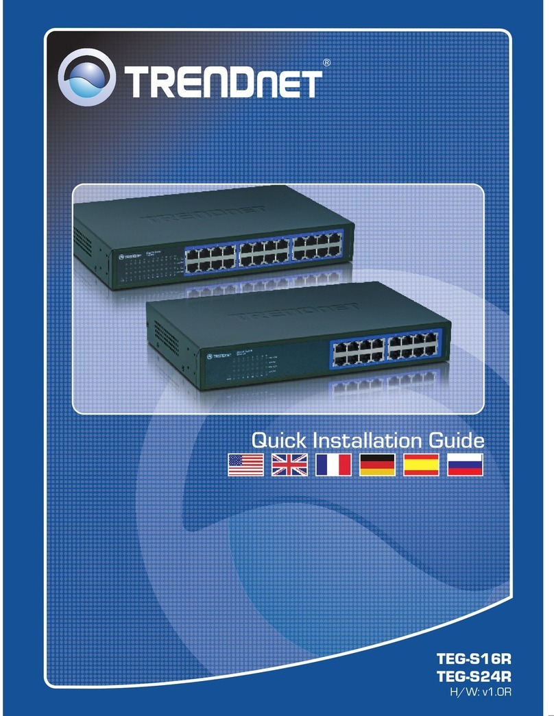 TRENDnet TEG-S16R - DATA SHEETS Quick installation guide