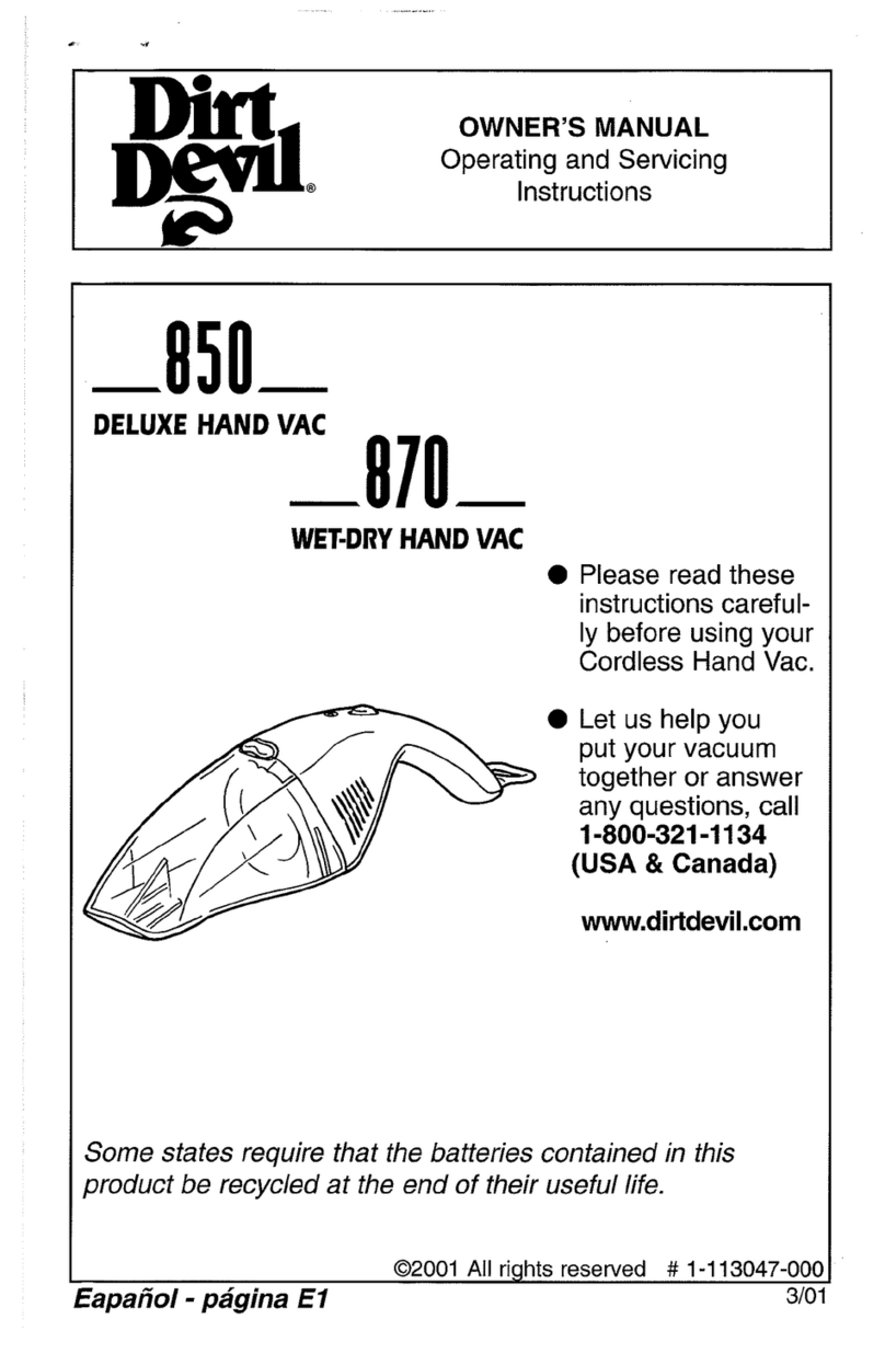 Dirt Devil M0850 User manual