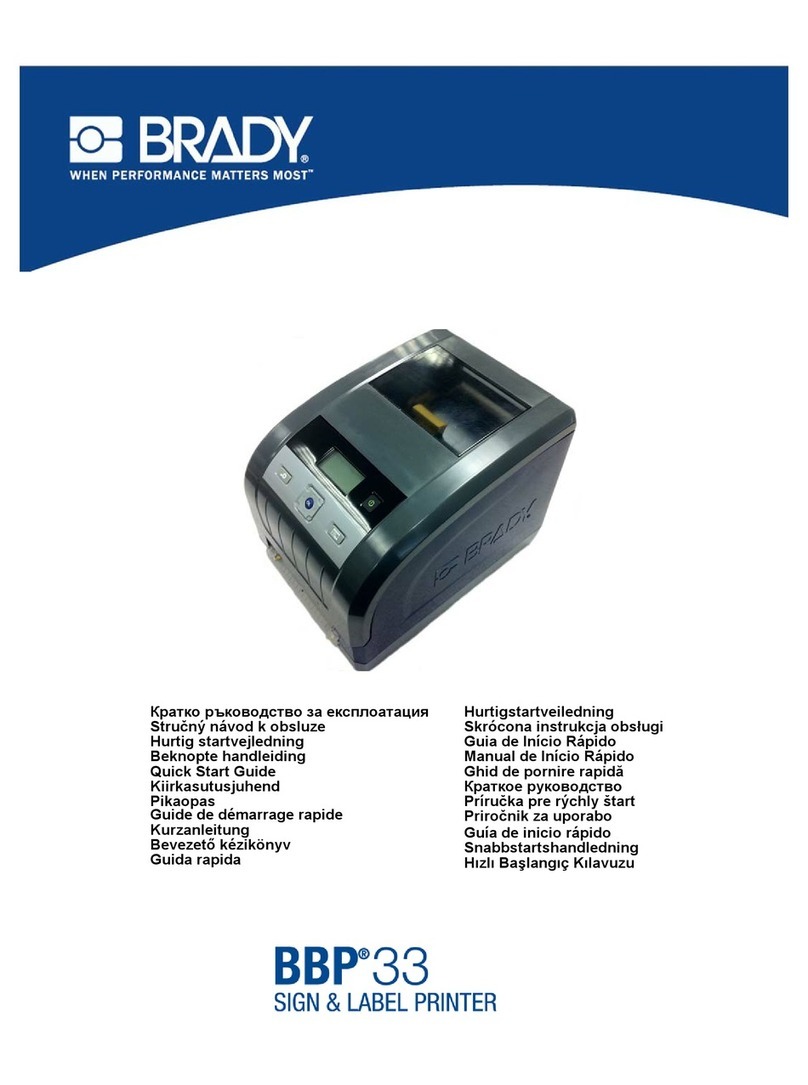 Brady BBP 33 User manual