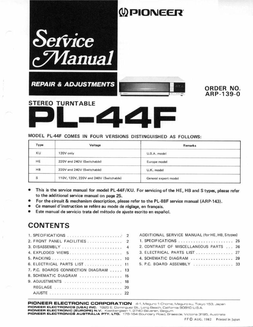 Pioneer PL-44F User manual Pioneer PL-44F User manual