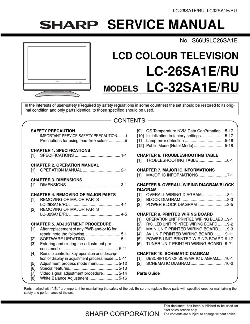 Sharp LC-26SA1E User manual