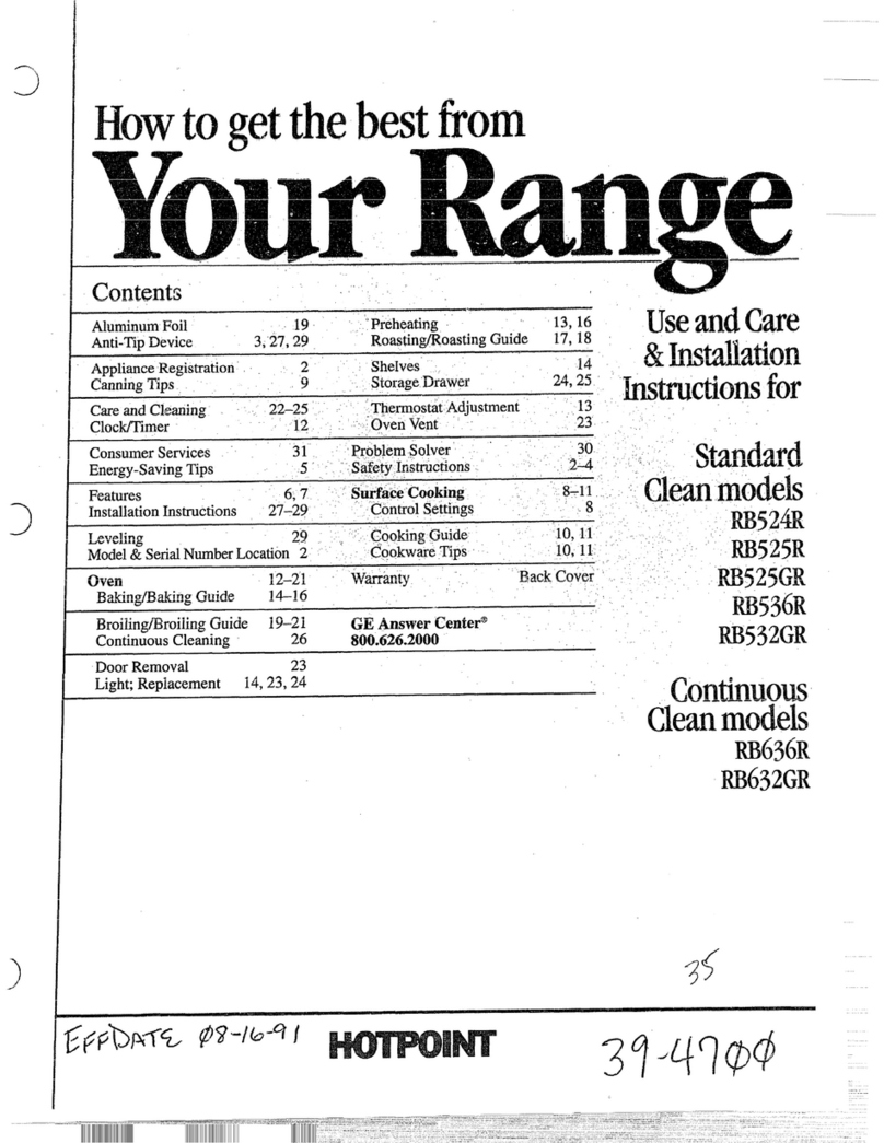 Hotpoint RB524R Installation guide